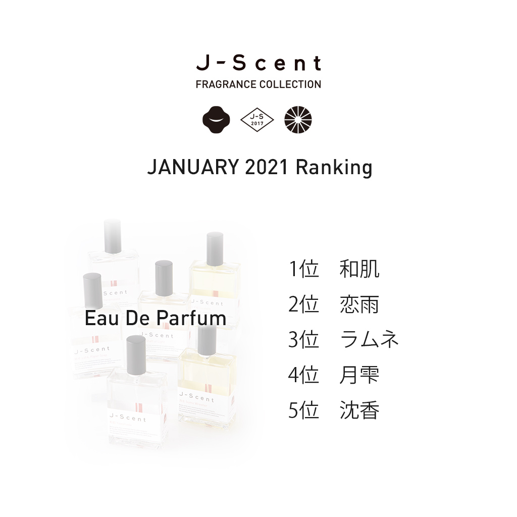 J-Scent（ジェイセント）2021年1月 人気ランキング - LUZ - 香り・香水のOEM。オリジナルの香り商品を小ロットで製作・製造。